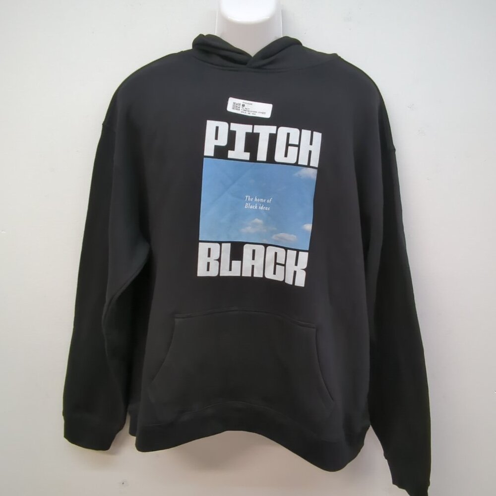 As Colour Pitch Black Blue Sky Graphic Long Sleeve Men's Hoodie 2XL Black